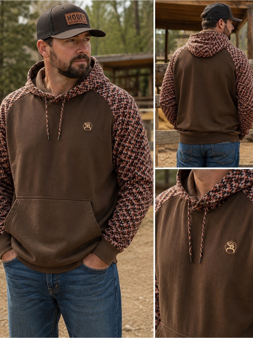 Hooey Brown Western Hoodie XXXL Southwestern Pullover